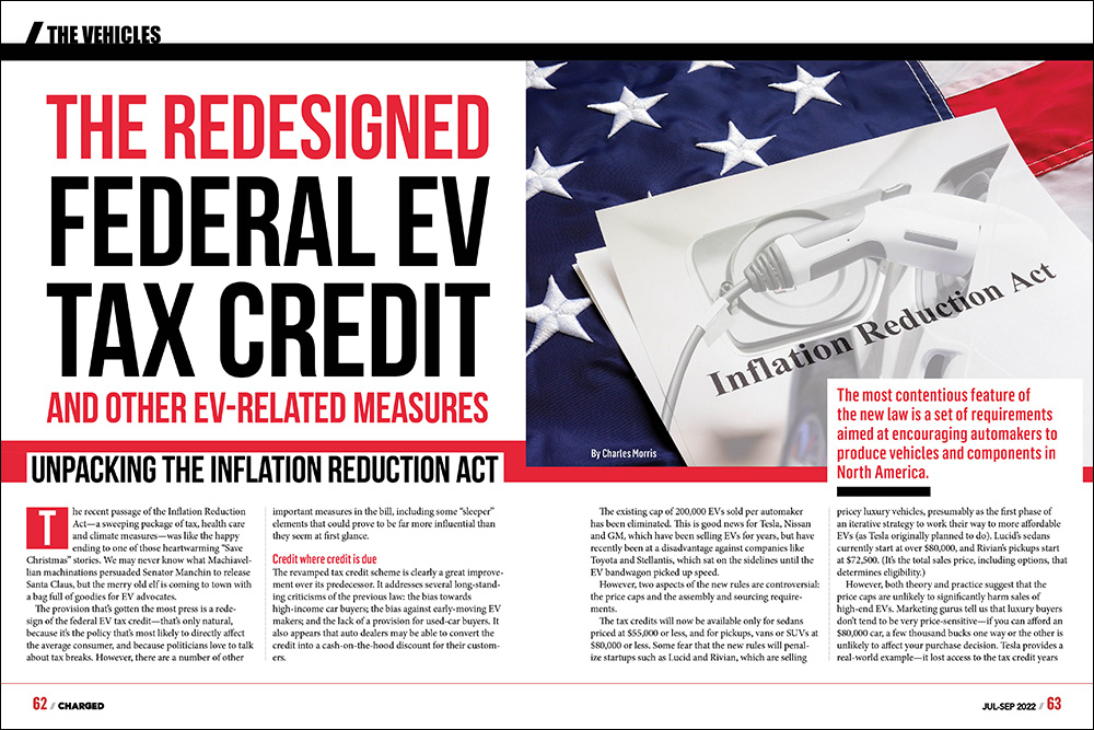 Charged EVs The redesigned federal EV tax credit and other EVrelated measures Electric